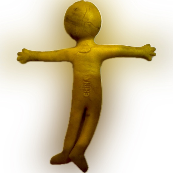 VTG RARE TINY YELLOW SMILEY FACE FLEXIBLE RUBBER STRETCHY MAN PRIZE GIFT TOY 1.5 - Picture 4 of 9